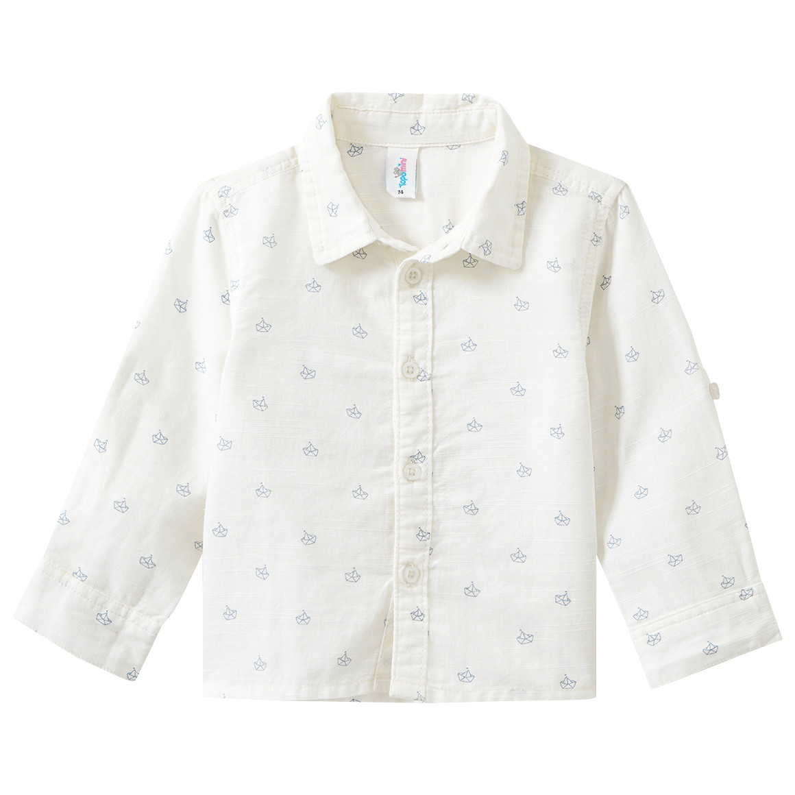 Baby Hemd mit Segelboot-Allover von Topomini