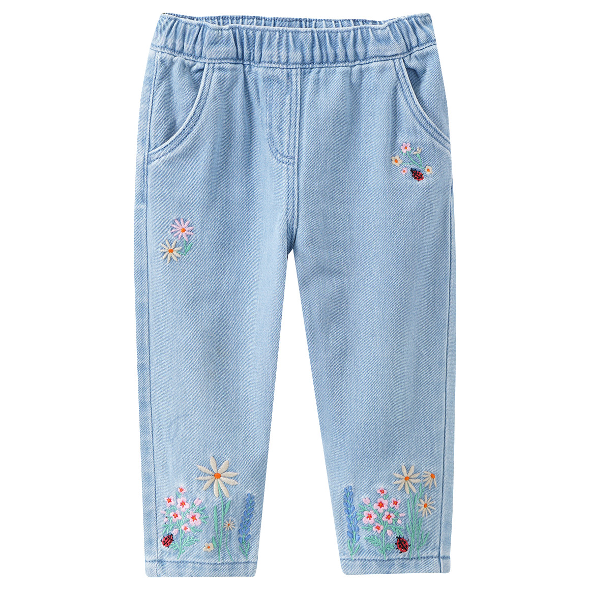 Baby Jeans mit Stickereien von Topomini