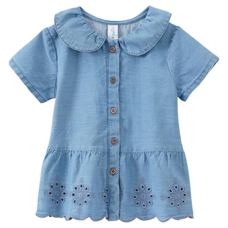Baby Jeansbluse mit Lochstickerei von Topomini