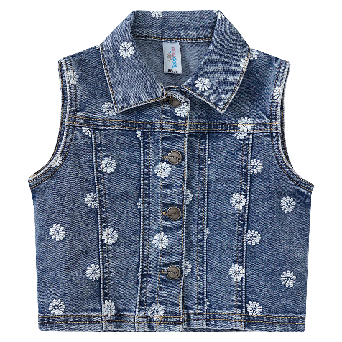 Baby Jeansjacke mit Blüten-Allover von Topomini