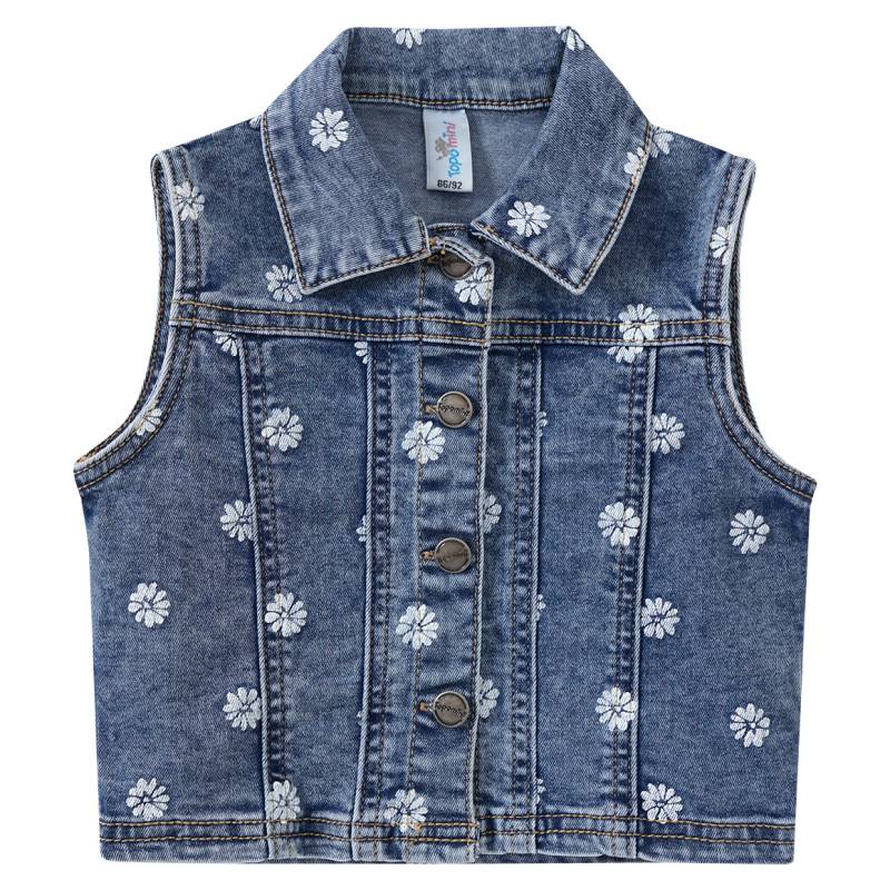 Baby Jeansjacke mit Blüten-Allover von Topomini