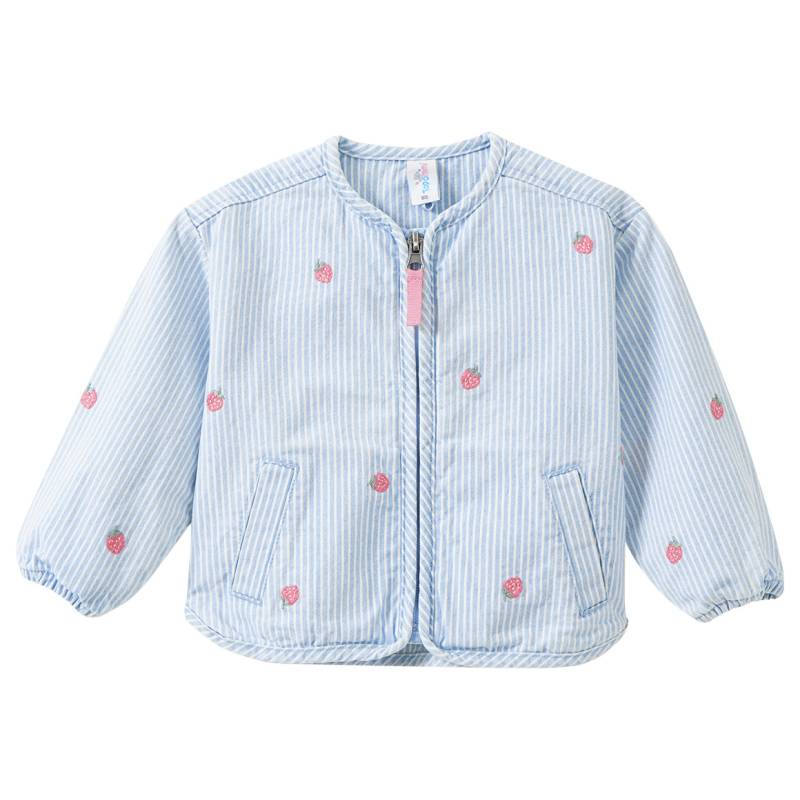 Baby Jeansjacke mit Erdbeer-Stickerei von Topomini
