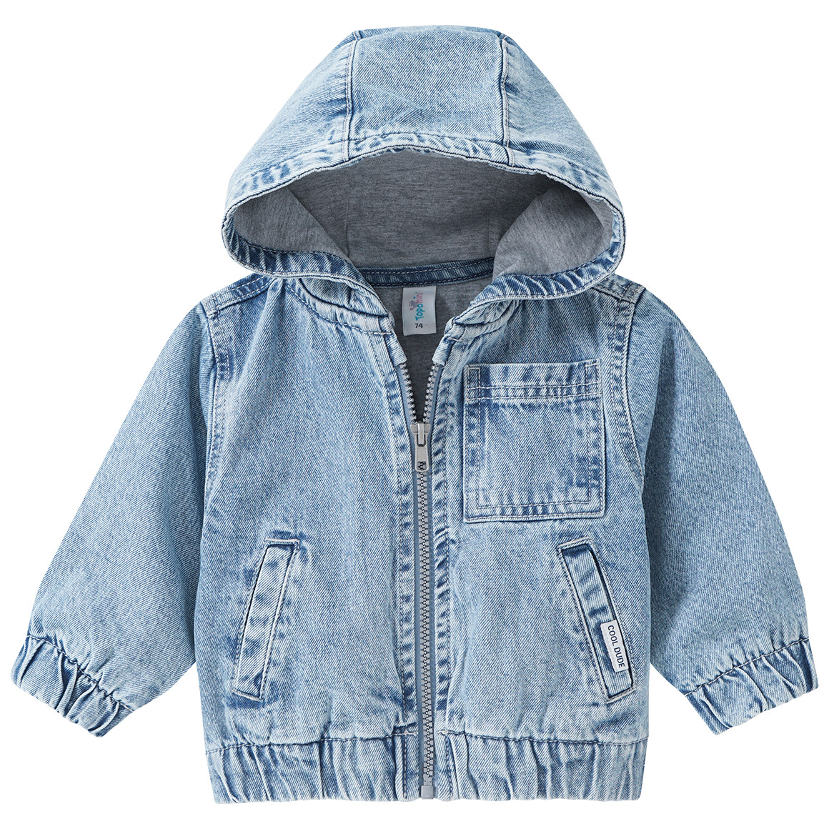 Baby Jeansjacke mit Kapuze von Topomini