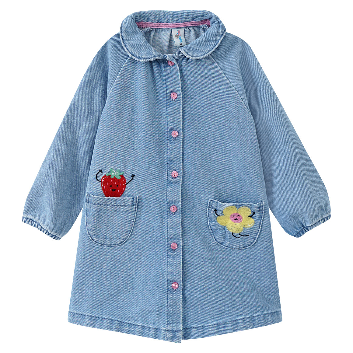 Baby Jeanskleid mit Stickereien von Topomini