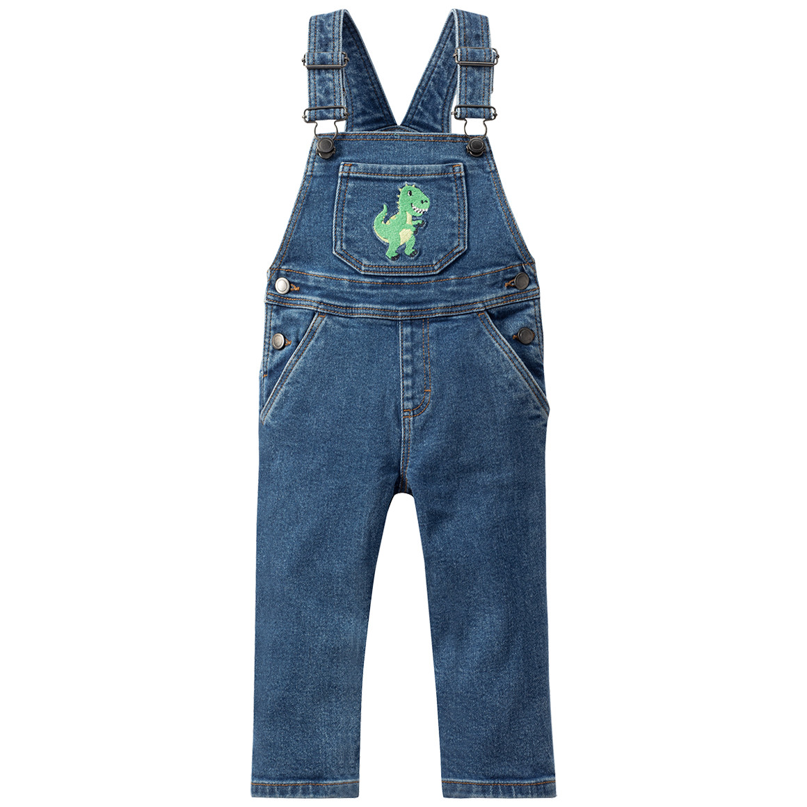 Baby Jeanslatzhose mit Dino-Stickerei Baby Jeanslatzhose mit Dino-Stickerei von Topomini
