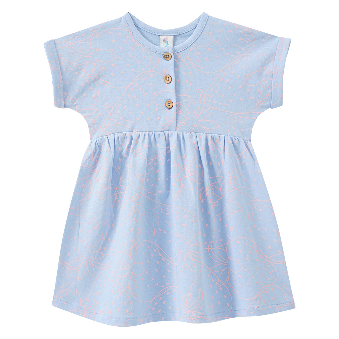 Baby Kleid mit Erdbeer-Motiven von Topomini