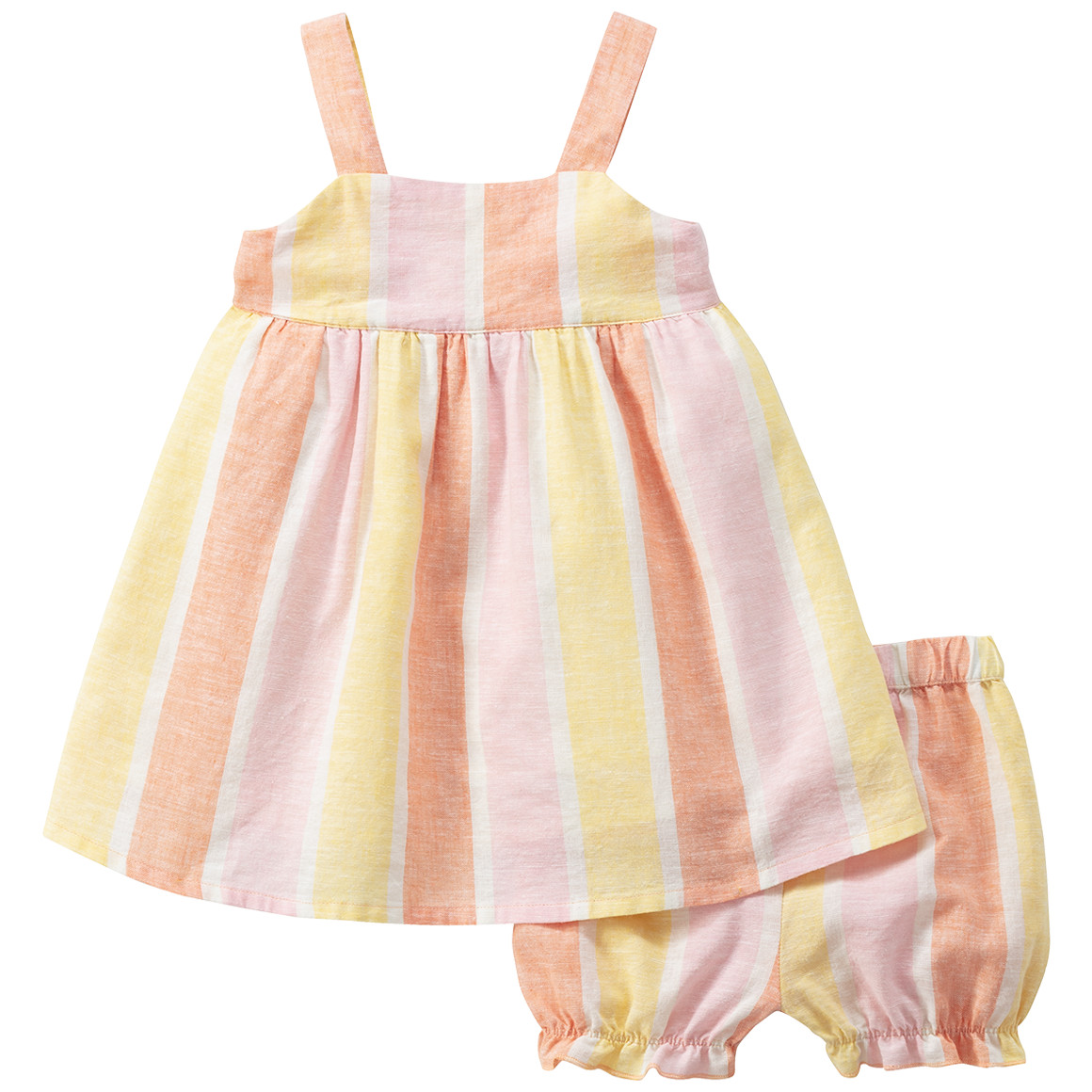 Baby Kleid und Shorts aus Leinen-Mix von Topomini