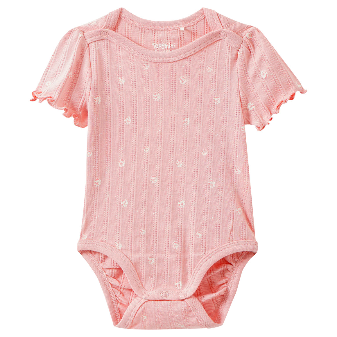 Baby Kurzarmbody mit Rippstruktur von Topomini