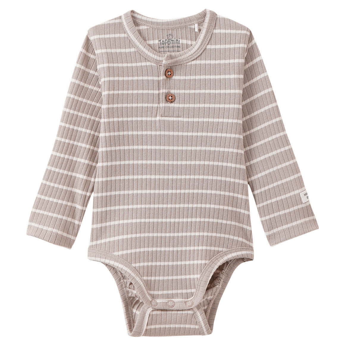 Baby Langarmbody mit Rippstruktur von Topomini