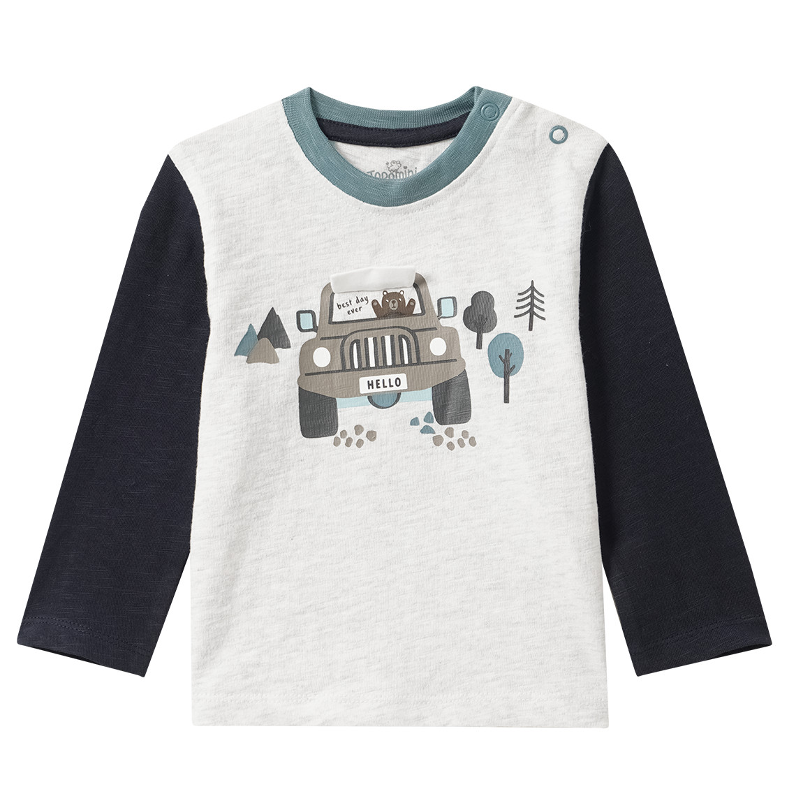 Baby Langarmshirt mit Auto-Print Baby Langarmshirt mit Auto-Print von Topomini