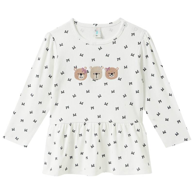 Baby Langarmshirt mit Bärchen-Stickerei von Topomini