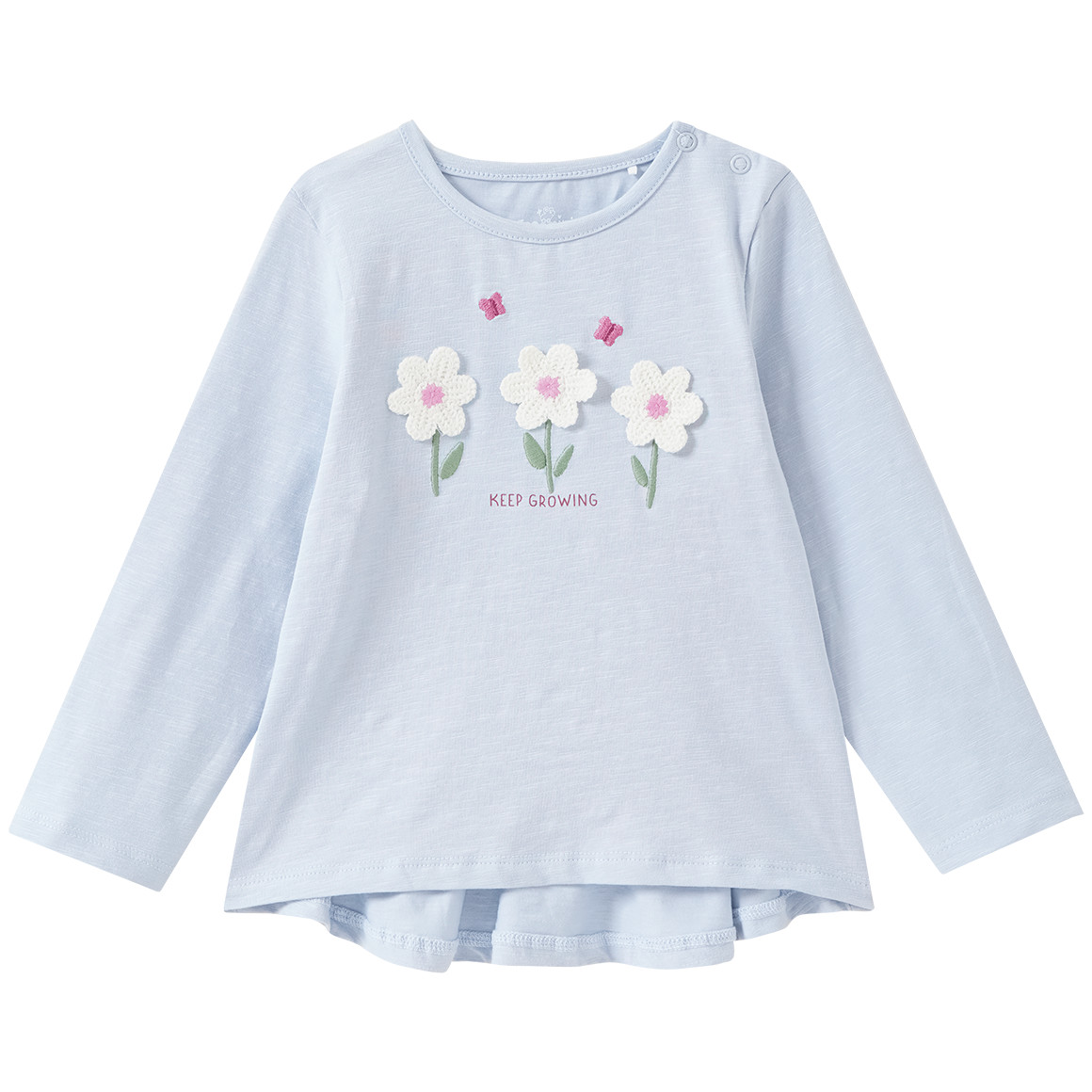 Baby Langarmshirt mit Blumen-Stickerei von Topomini