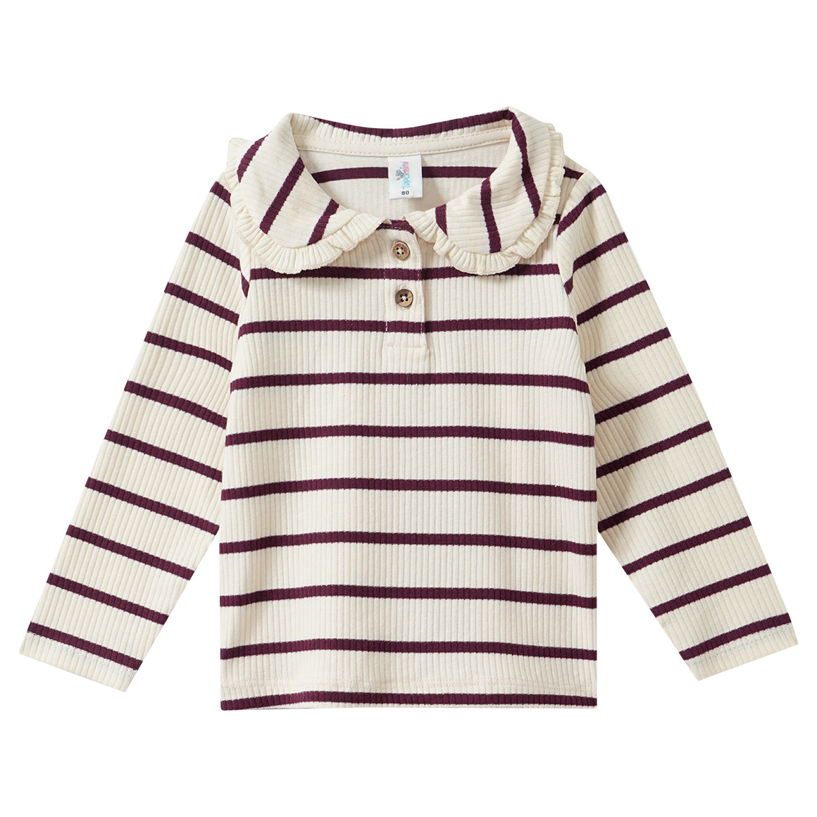 Baby Langarmshirt mit Bubikragen von Topomini