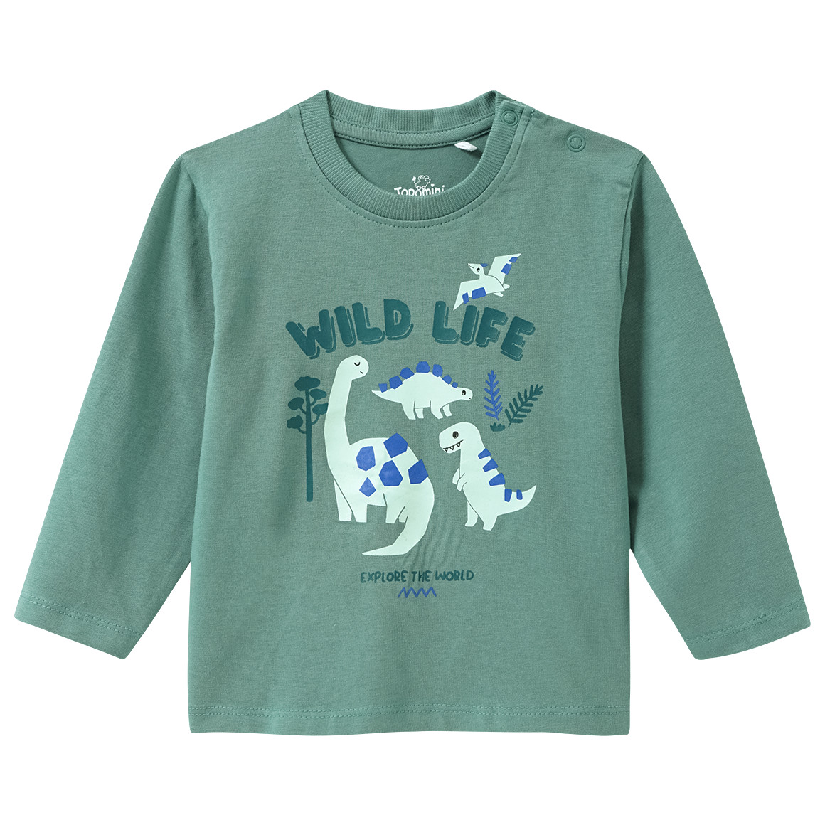 Baby Langarmshirt mit Dino-Print von Topomini