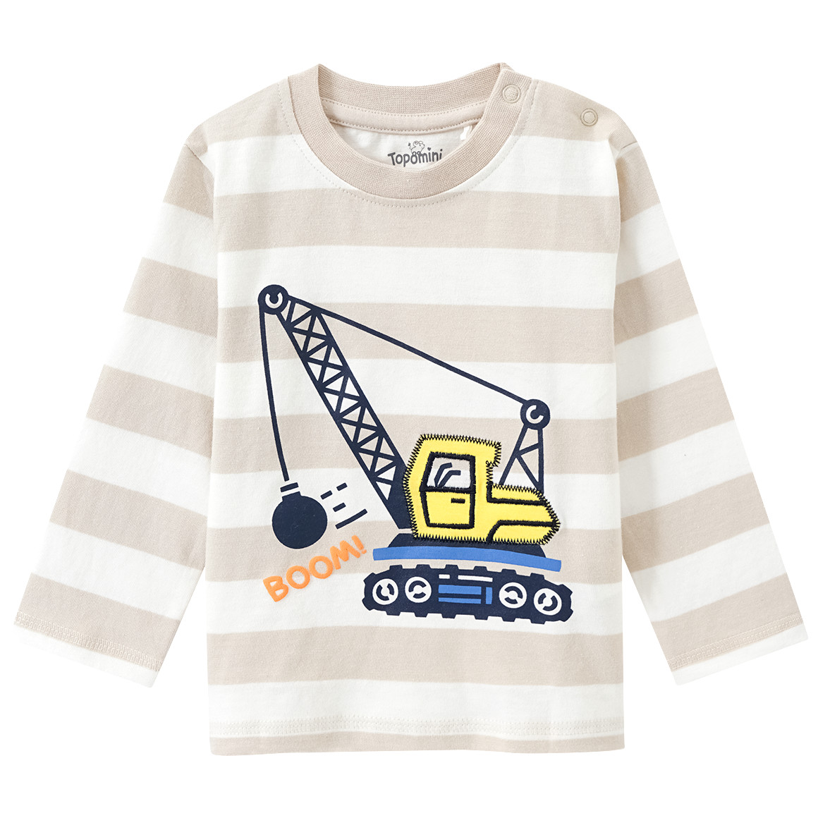 Baby Langarmshirt mit Fahrzeug-Applikation Baby Langarmshirt mit Fahrzeug-Applikation von Topomini