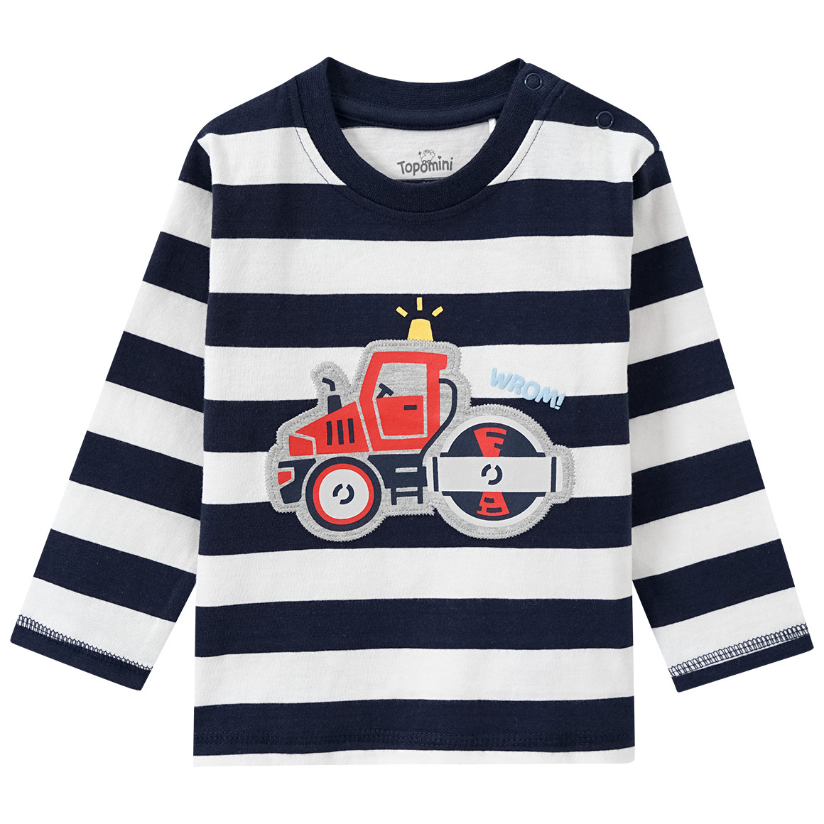 Baby Langarmshirt mit Fahrzeug-Applikation Baby Langarmshirt mit Fahrzeug-Applikation von Topomini