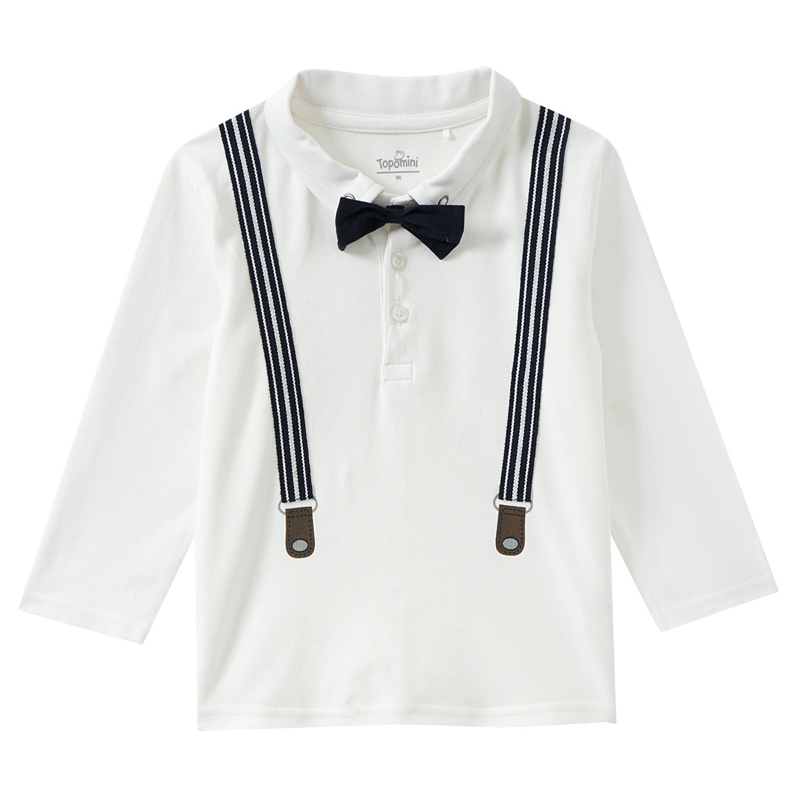 Baby Langarmshirt mit Fliege Baby Langarmshirt mit Fliege von Topomini