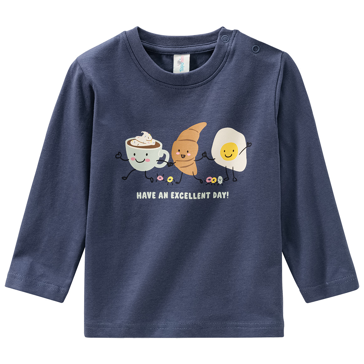 Baby Langarmshirt mit Frühstücks-Print von Topomini