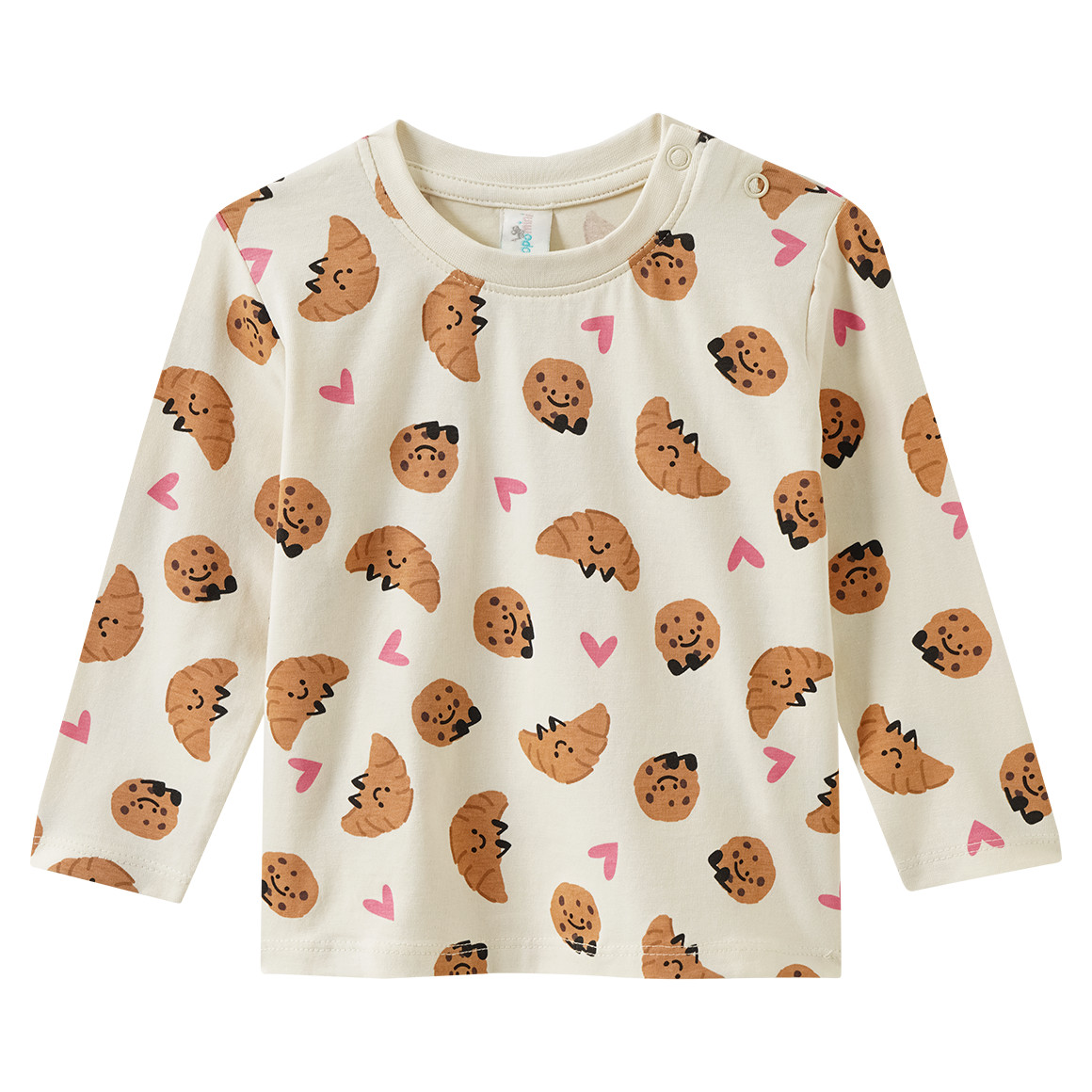 Baby Langarmshirt mit Frühstücks-Print von Topomini
