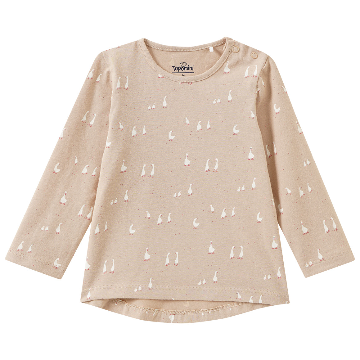 Baby Langarmshirt mit Gänse-Allover von Topomini