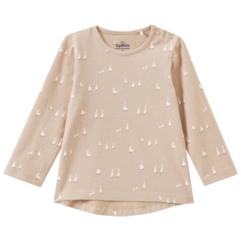 Baby Langarmshirt mit Gänse-Allover Baby Langarmshirt mit Gänse-Allover von Topomini