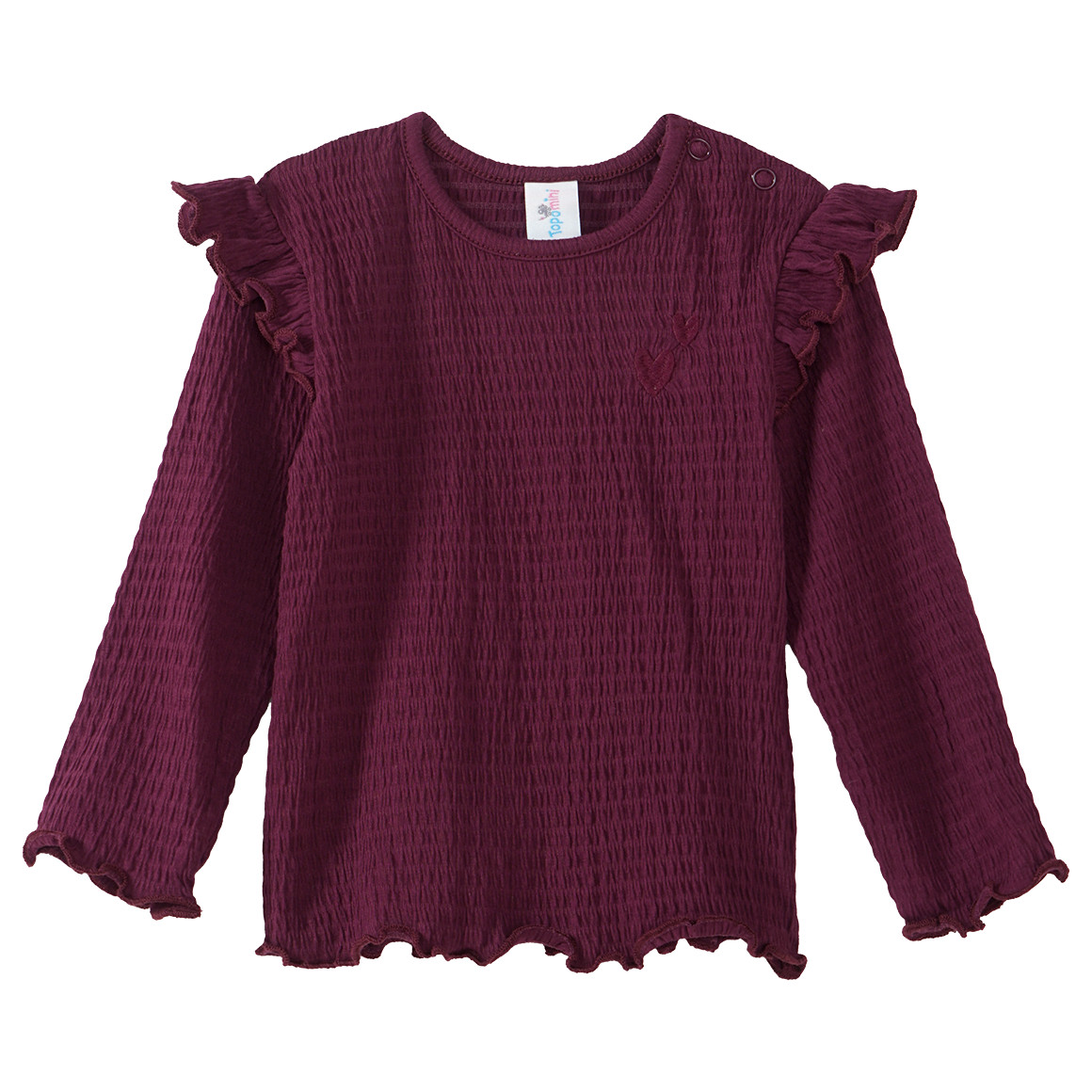 Baby Langarmshirt mit Kreppstruktur von Topomini