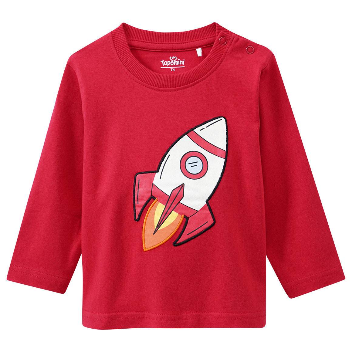 Baby Langarmshirt mit Raumschiff-Applikation von Topomini