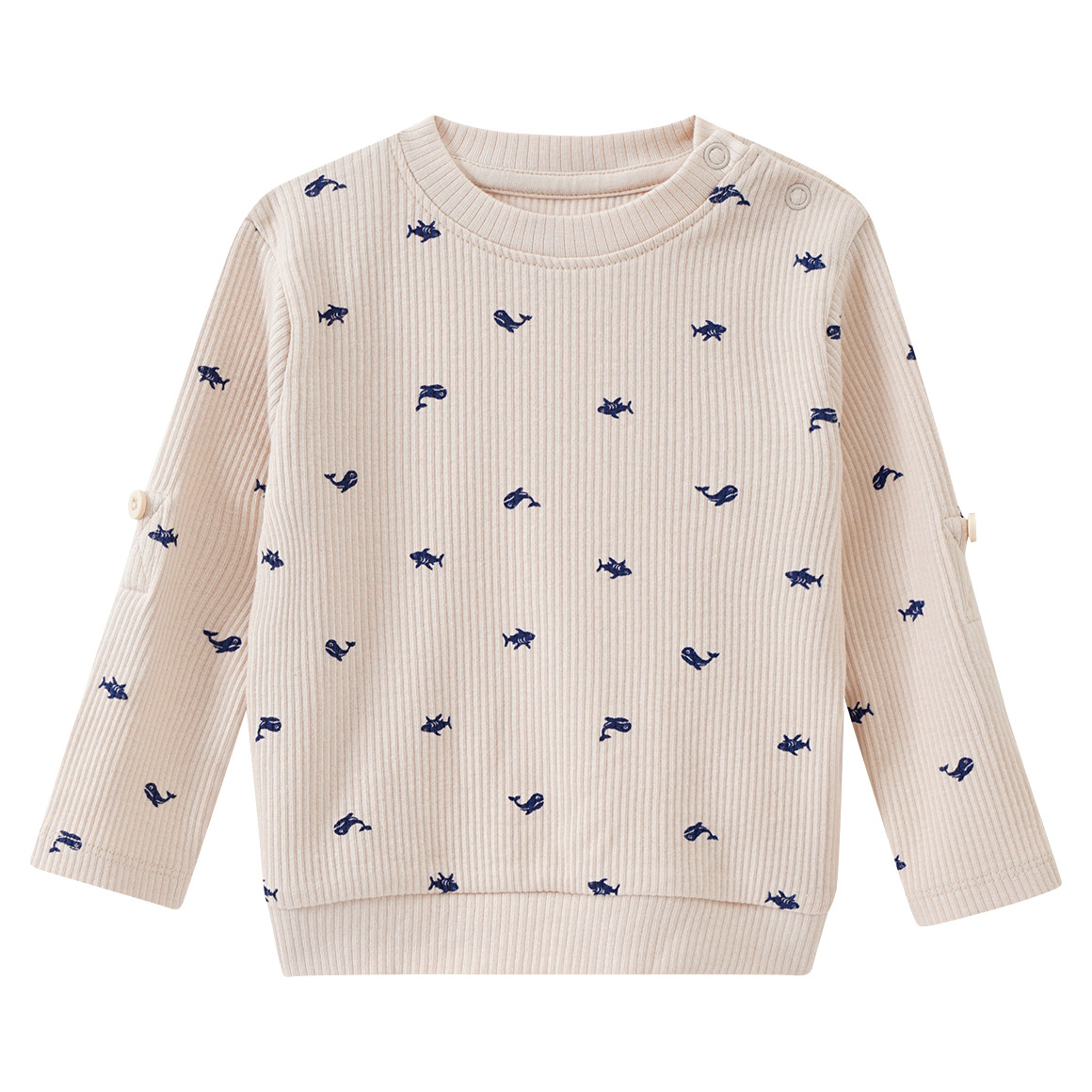 Baby Langarmshirt mit Rippstruktur Baby Langarmshirt mit Rippstruktur von Topomini