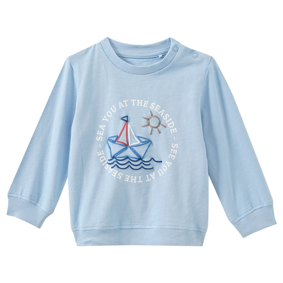 Baby Langarmshirt mit Schiff-Print von Topomini