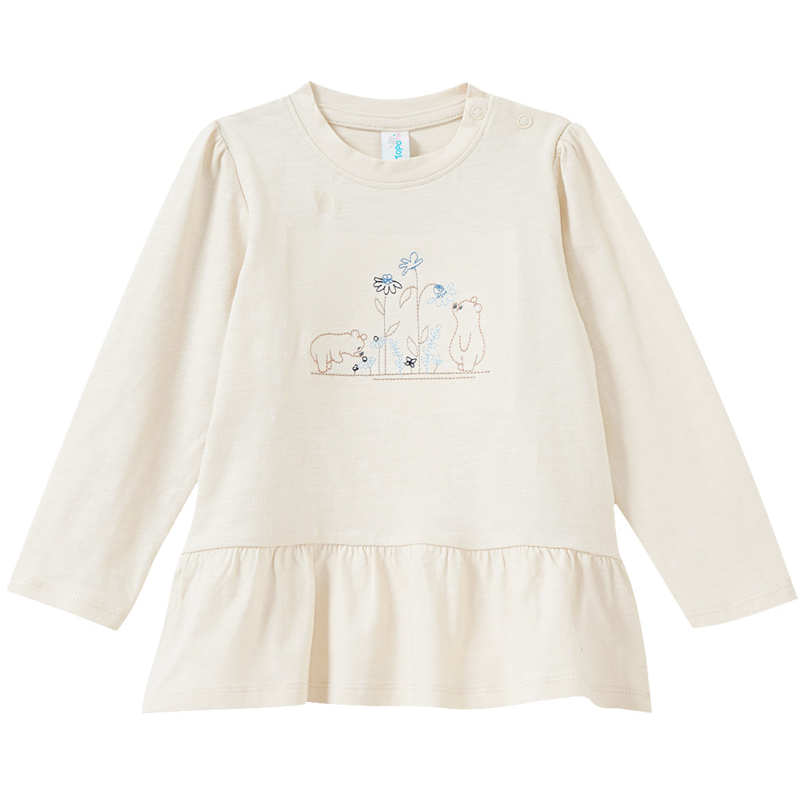 Baby Langarmshirt mit Stickerei von Topomini