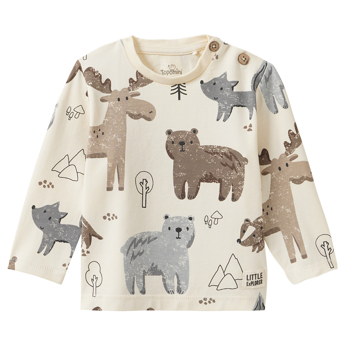 Baby Langarmshirt mit Tier-Motiven von Topomini