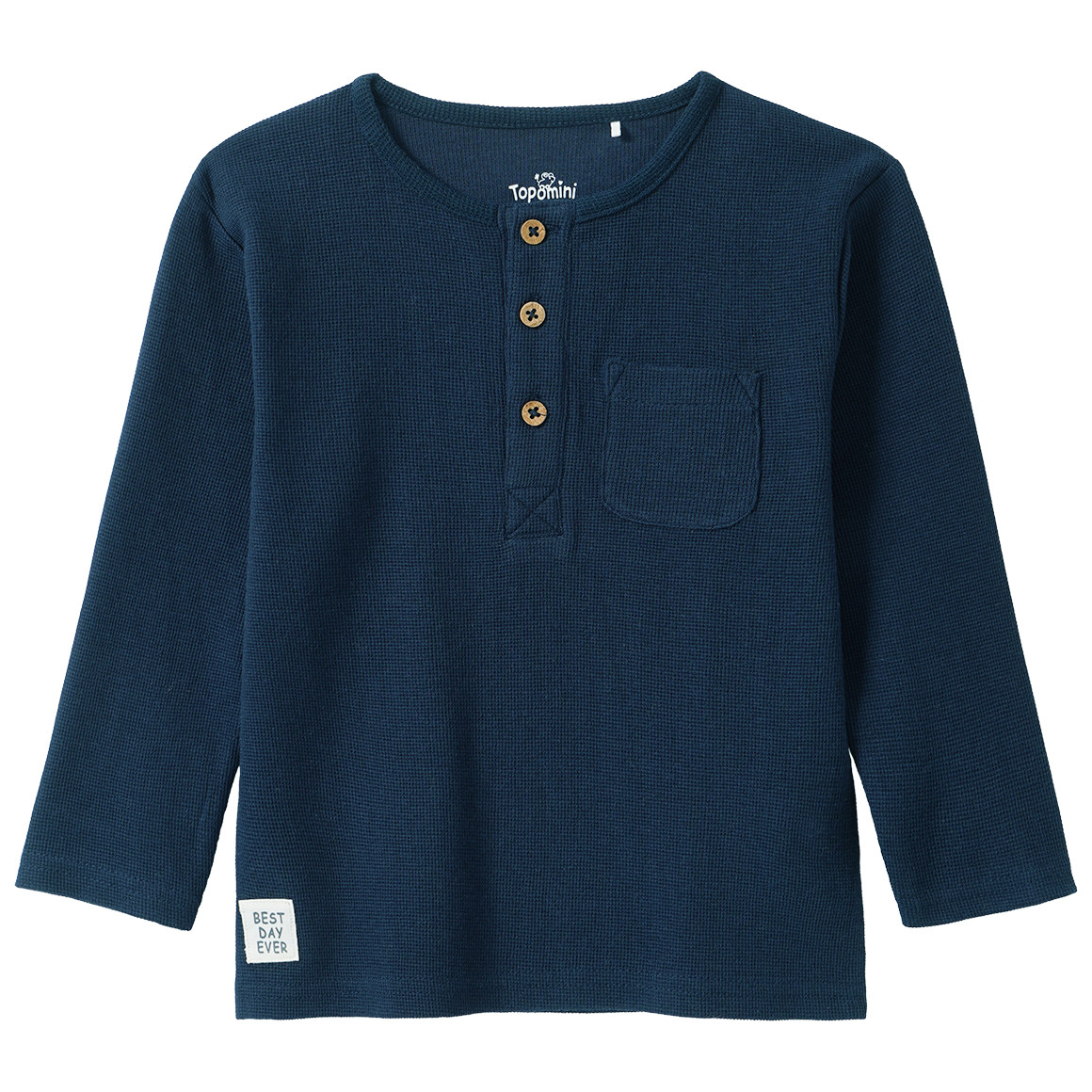 Baby Langarmshirt mit Waffelstruktur von Topomini