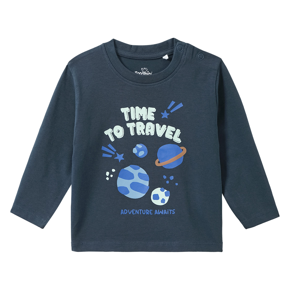 Baby Langarmshirt mit Weltraum-Print von Topomini