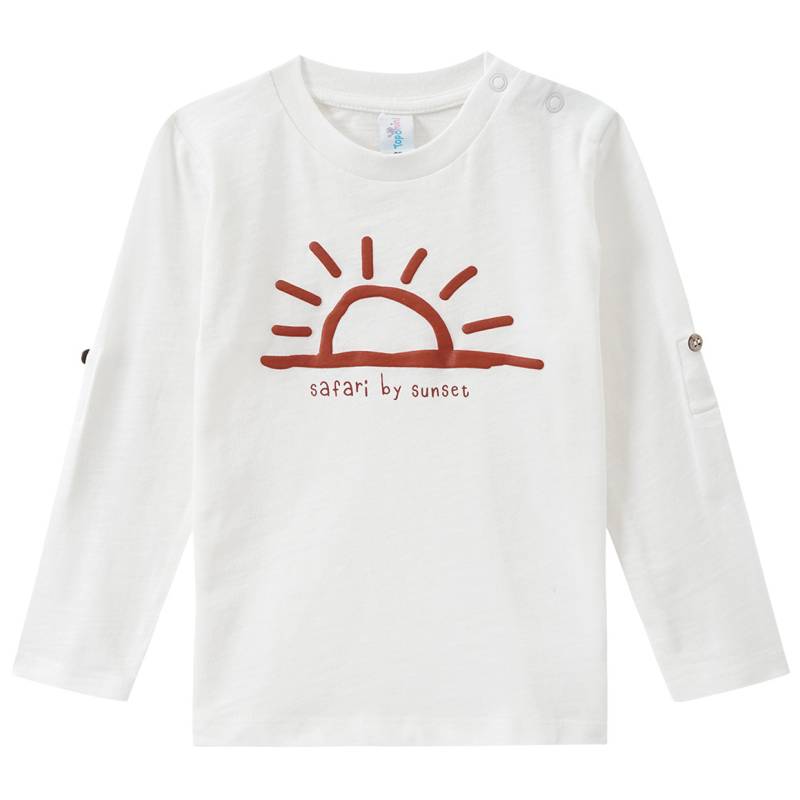 Baby Langarmshirt mit gummiertem Print von Topomini