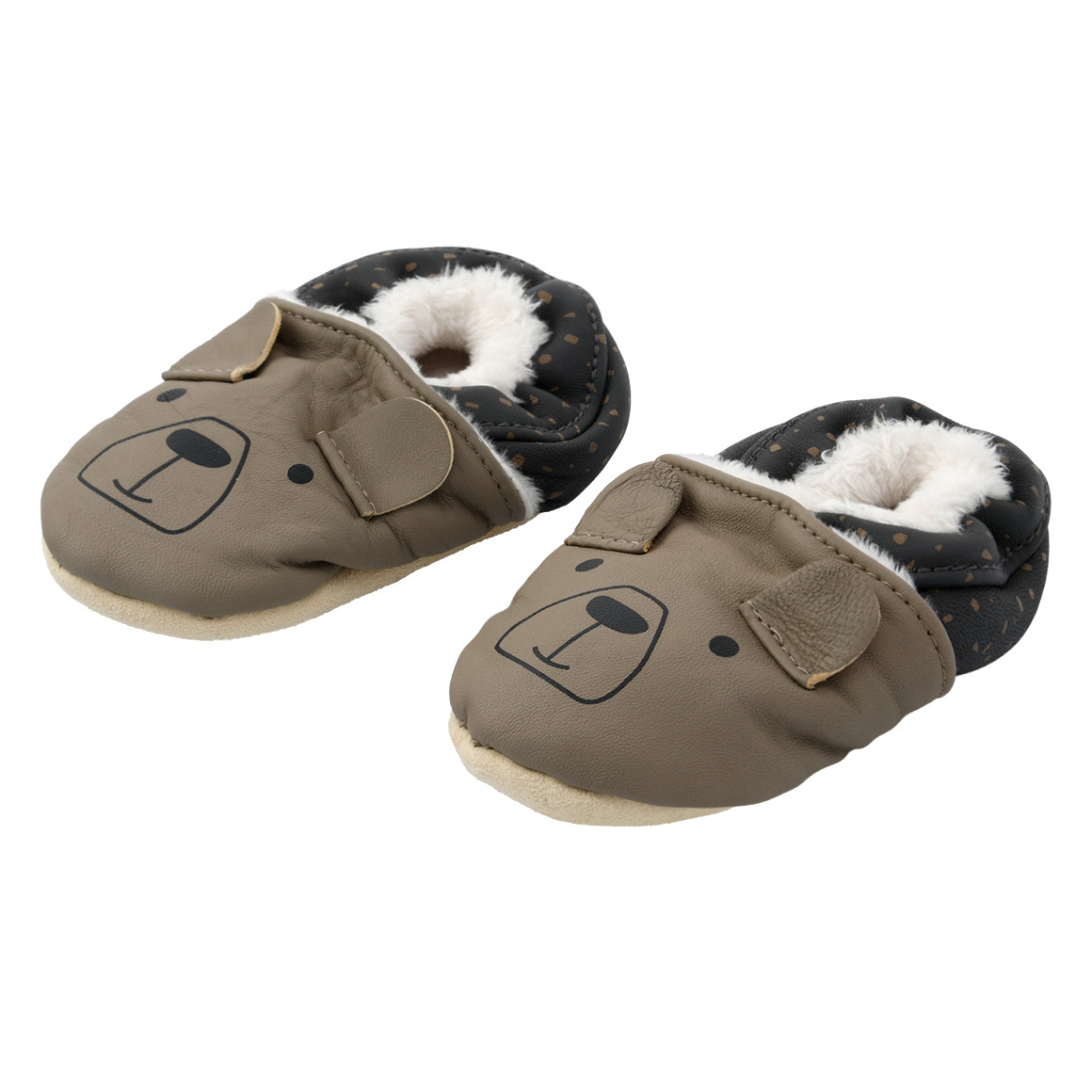 Baby Leder-Krabbelschuhe mit Reh-Motiv von Topomini