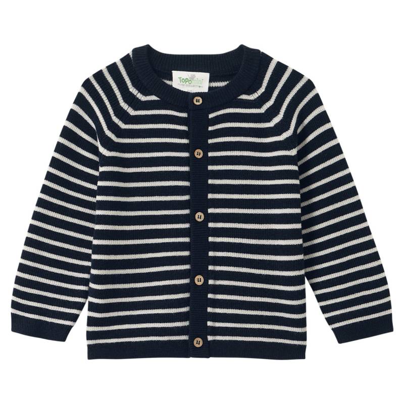 Baby Merino-Strickjacke mit Streifen von Topomini