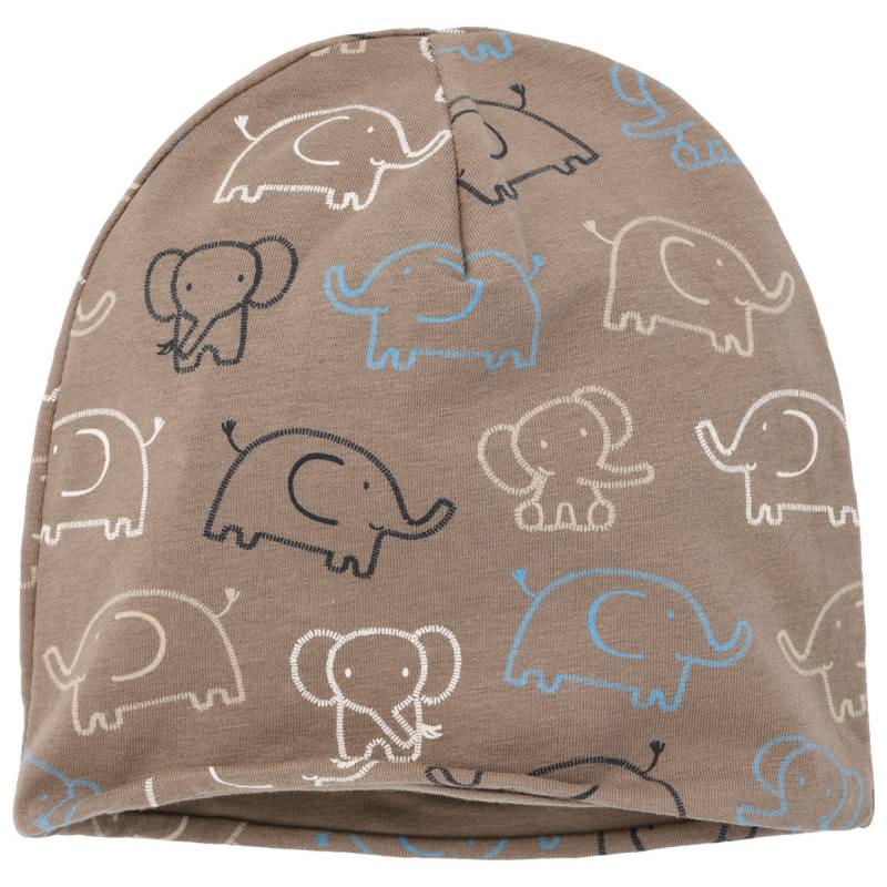 Baby Mütze mit Elefanten-Allover von Topomini
