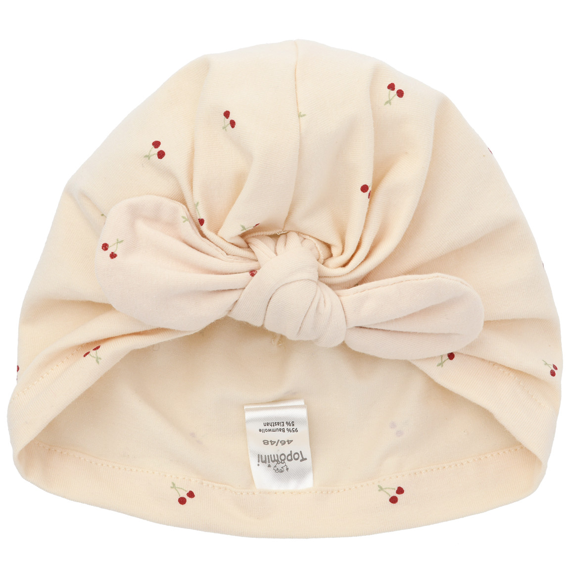 Baby Mütze mit Kirsch-Allover von Topomini