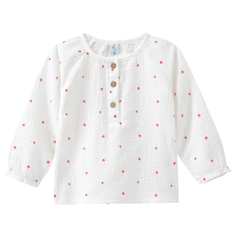 Baby Musselin-Bluse mit Erdbeer-Print von Topomini
