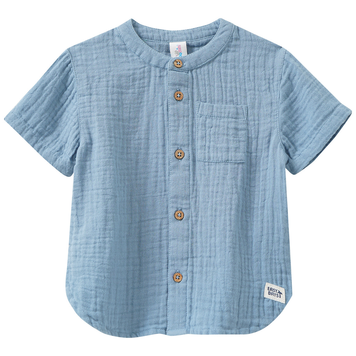 Baby Musselin-Hemd mit Stehkragen von Topomini