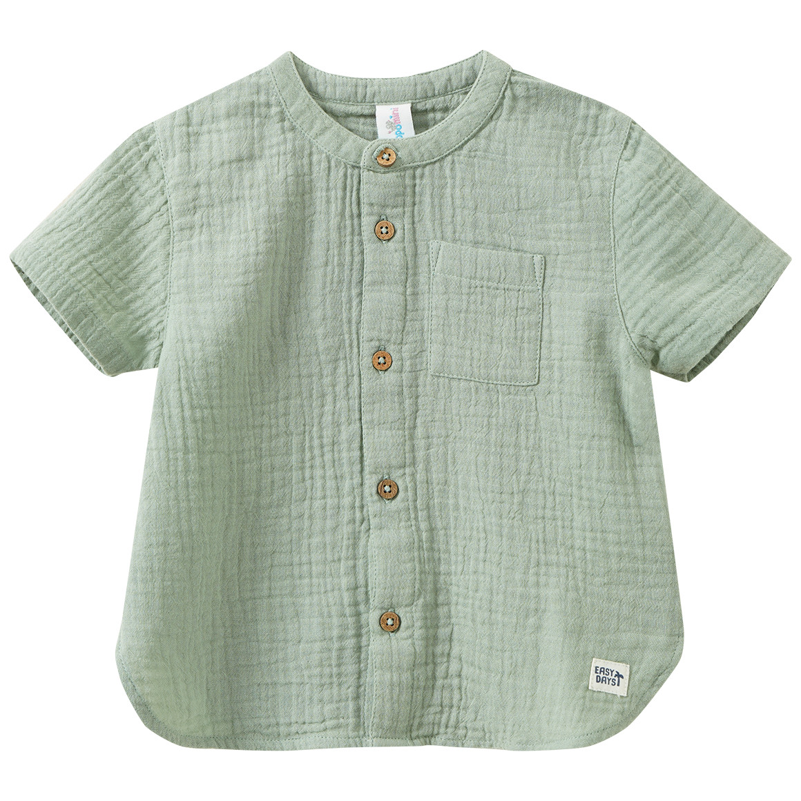 Baby Musselin-Hemd mit Stehkragen von Topomini