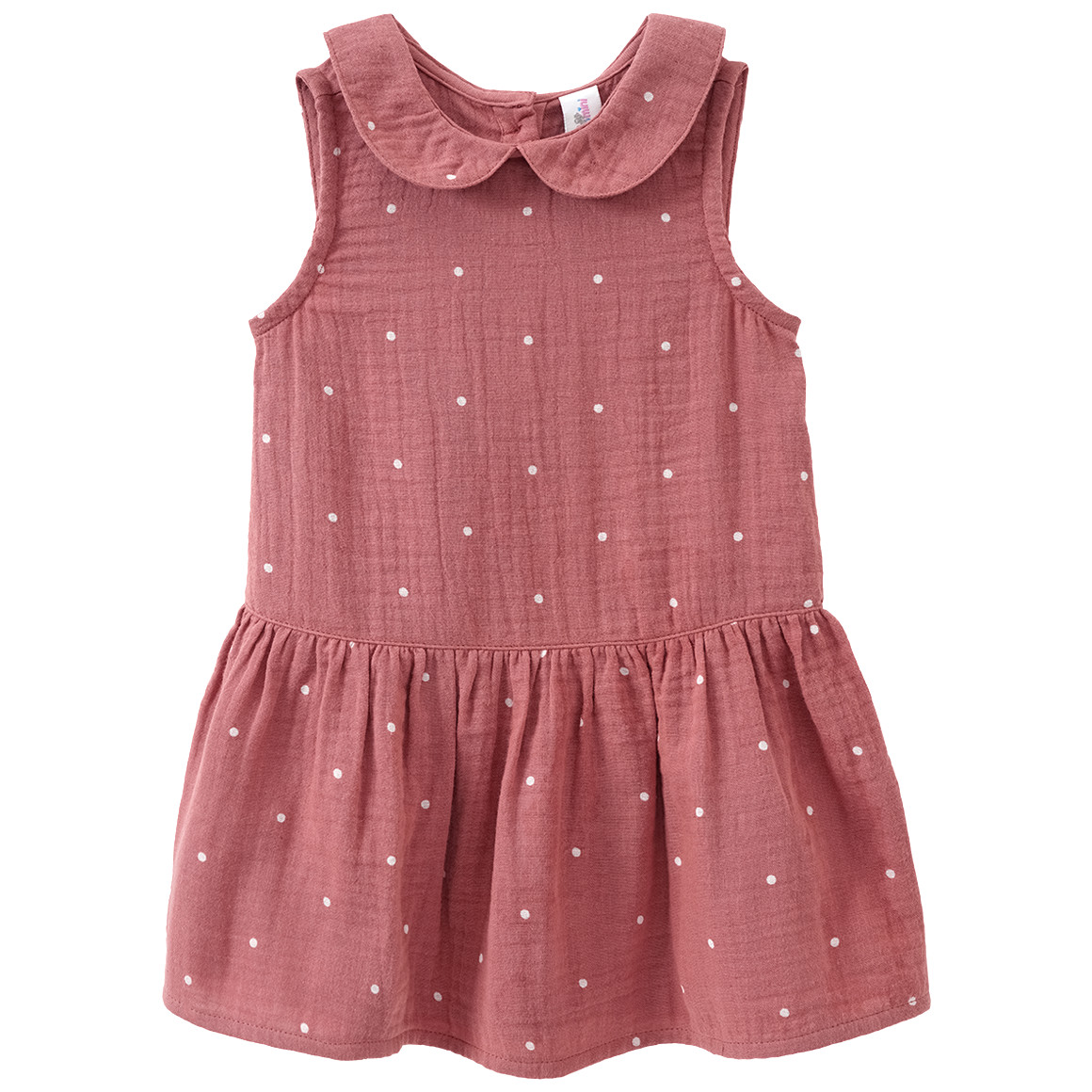 Baby Musselin-Kleid mit Bubikragen von Topomini