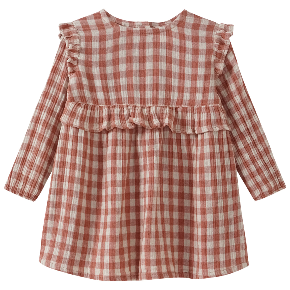 Baby Musselin-Kleid mit Karo-Muster von Topomini