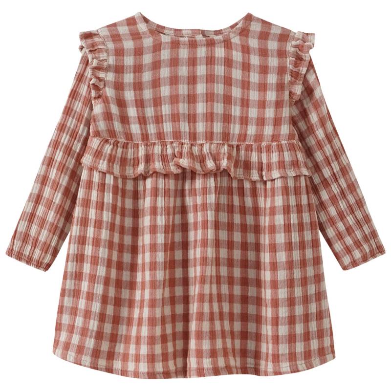 Baby Musselin-Kleid mit Karo-Muster von Topomini