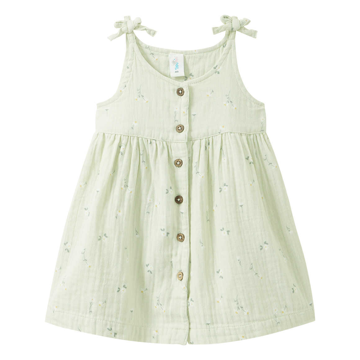 Baby Musselin-Kleid mit Knöpfen von Topomini