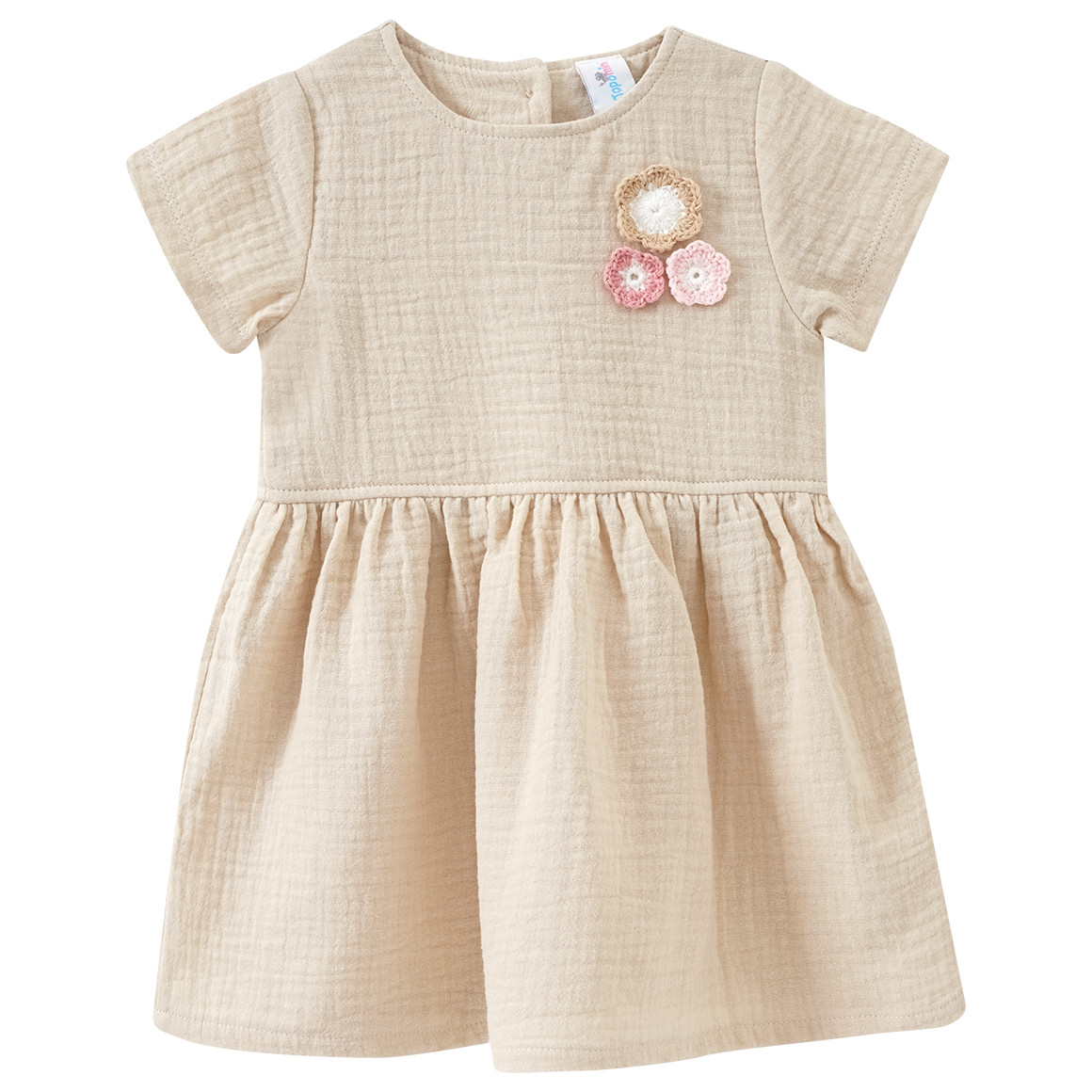 Baby Musselin-Kleid mit Stickerei Baby Musselin-Kleid mit Stickerei von Topomini