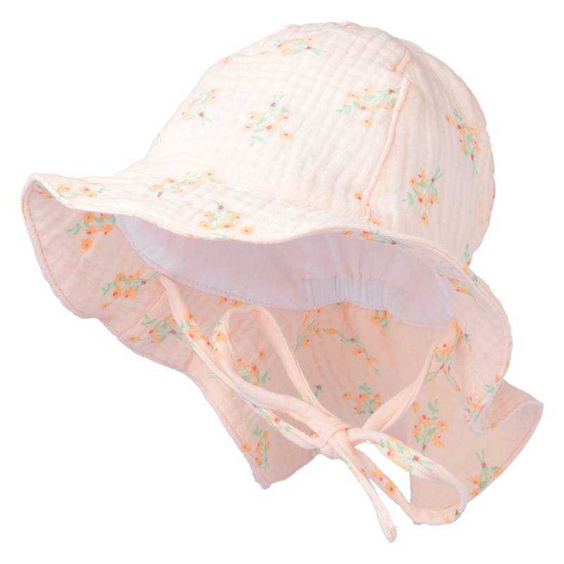 Baby Musselin-Mütze mit Nackenschutz von Topomini