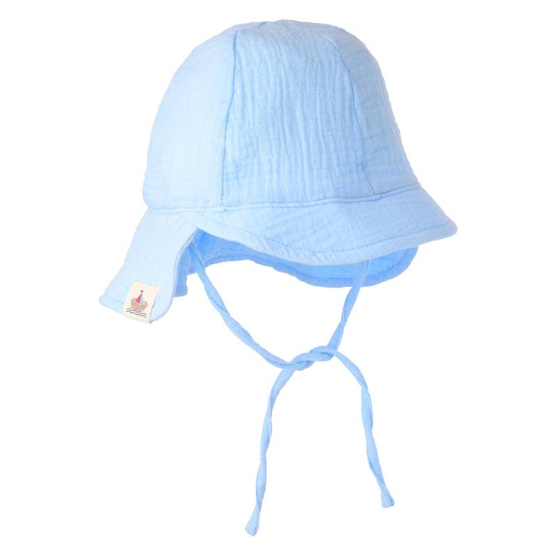 Baby Musselin-Mütze mit Nackenschutz von Topomini