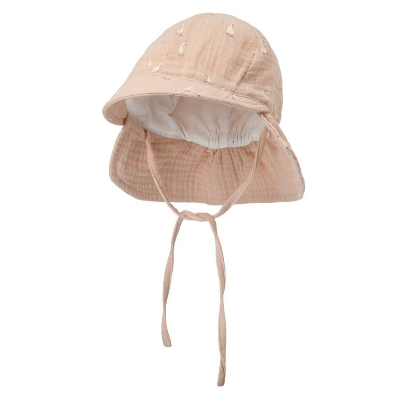 Baby Musselin-Mütze mit Nackenschutz Baby Musselin-Mütze mit Nackenschutz von Topomini
