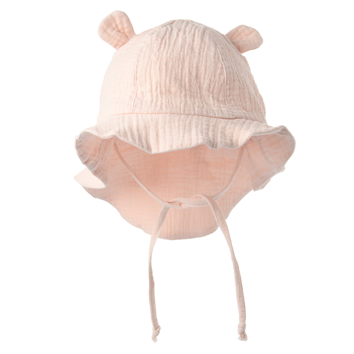 Baby Musselin-Mütze mit Öhrchen-Applikation Baby Musselin-Mütze mit Öhrchen-Applikation von Topomini